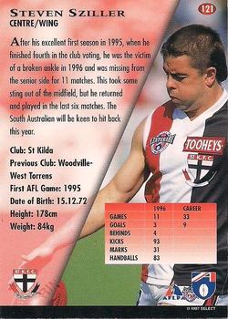 1997 Select AFL Ultimate Series #121 Steven Sziller Back